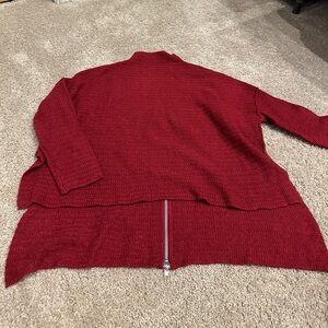 Red sweater with zipper